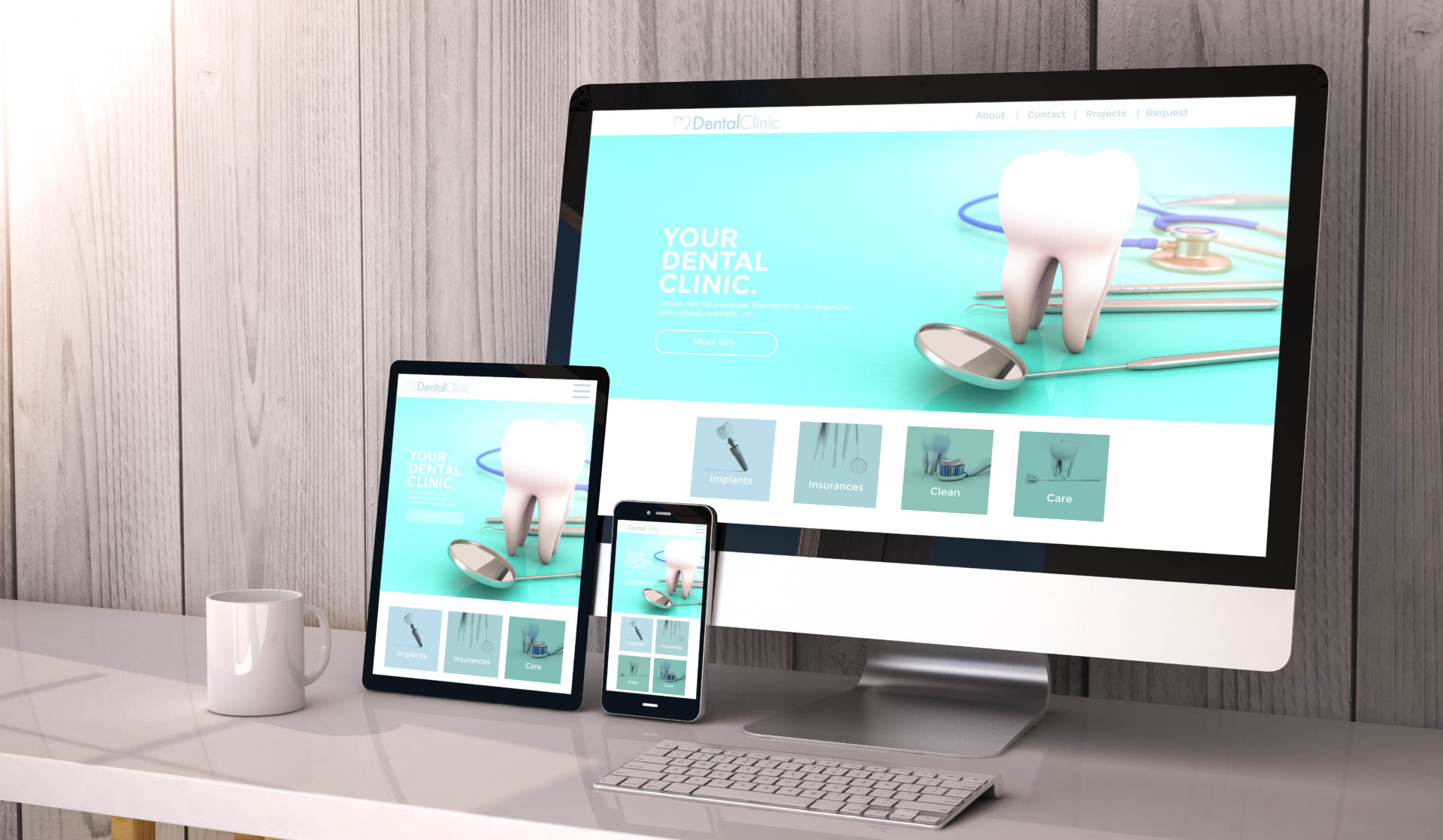 Trident dental sites in desktop and mobiles